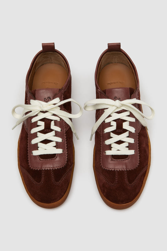 Belinda Burgunderfarbenes Veloursleder