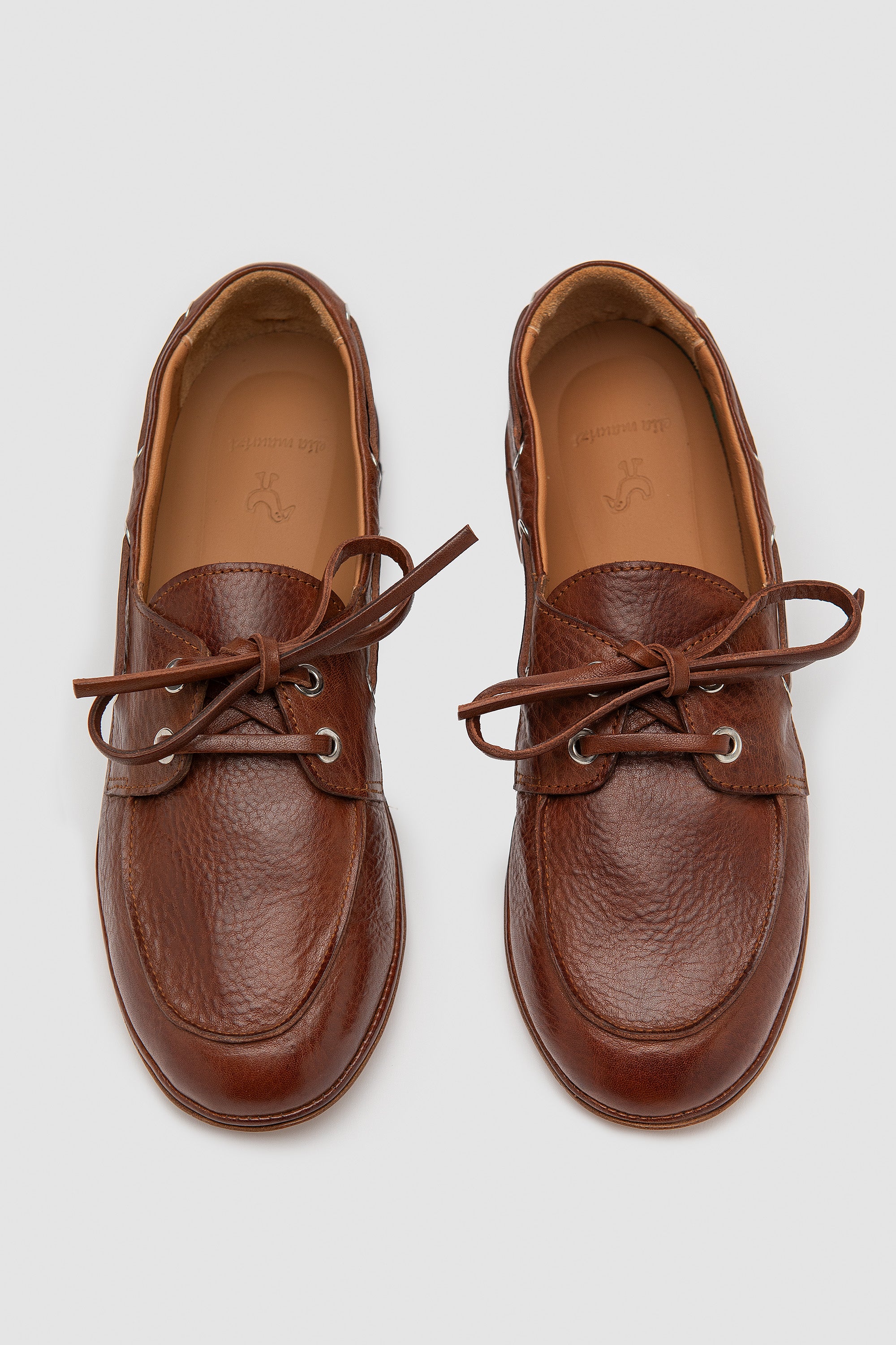 Woman Leather Boat shoes. Elia Maurizi