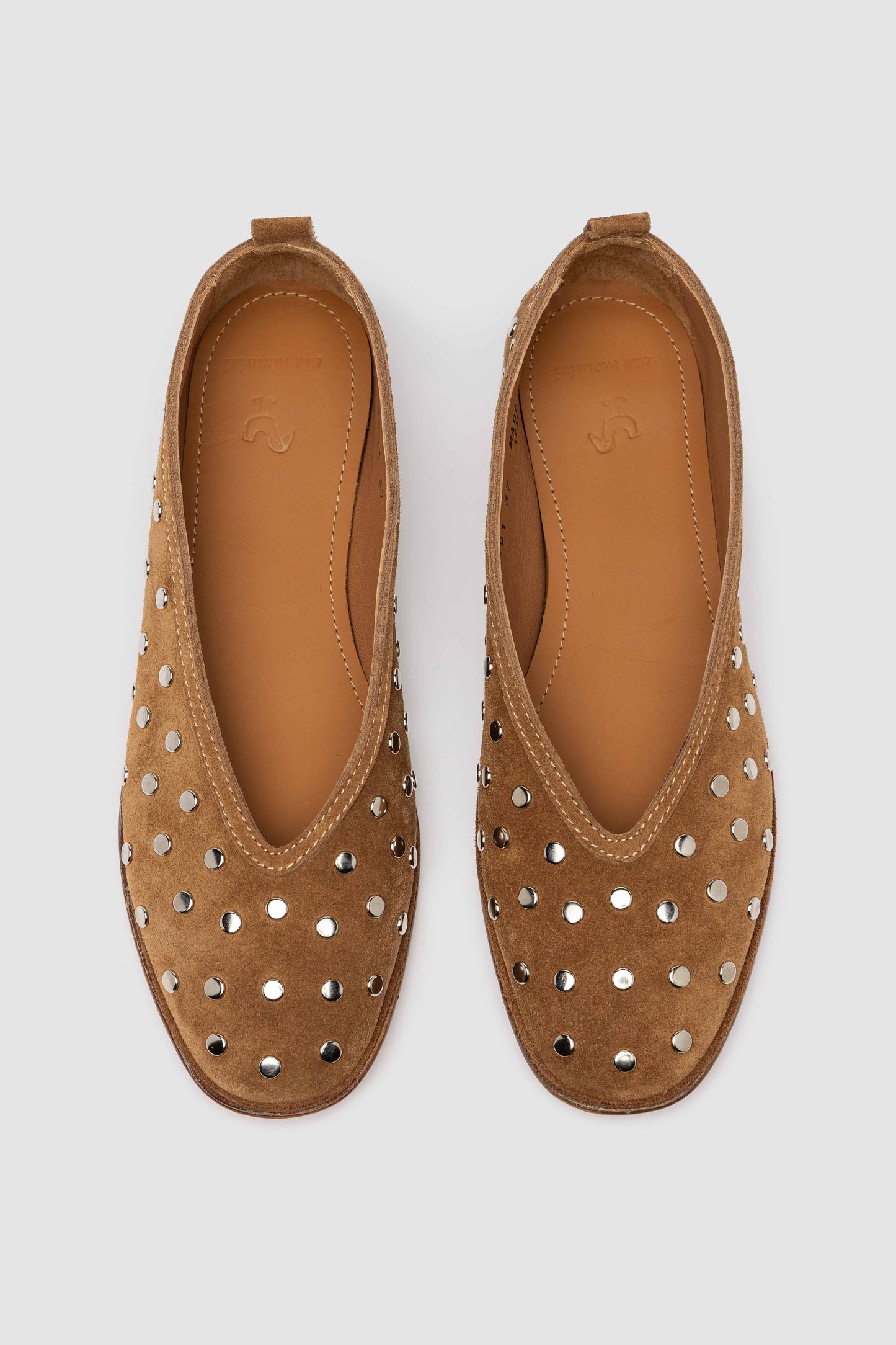 PARRY STUDS EN DAIM MARRON